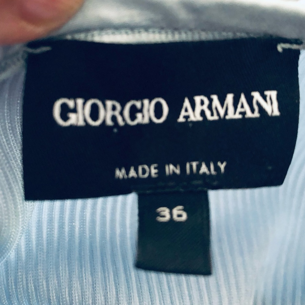 Giorgio Armani Light Blue Long Sleeve Maxi Dress. Size 36 - Picture 12 of 14